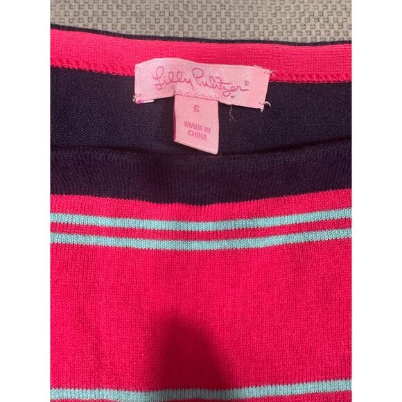 Lilly Pulitzer Striped Sweater Dress | Size Small | Pink & Navy Preppy Classic - Picture 7 of 7